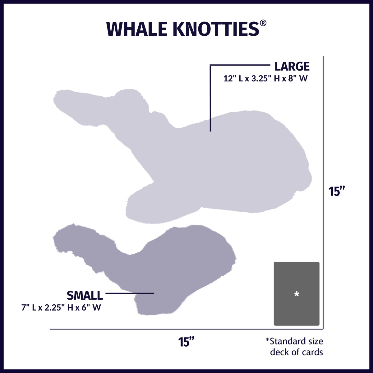 Mobie Whale Knottie® Plush Dog Toy – 2 Squeakers & Tuffut Technology®, Small & Large HuggleHounds