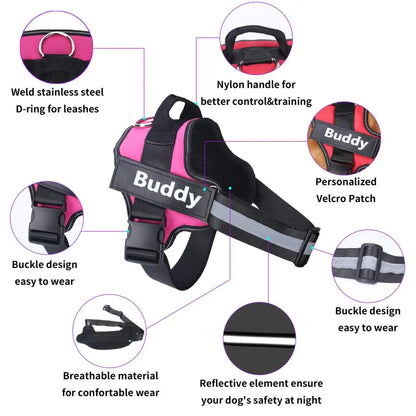 Reflective Breathable Adjustable Pet Harness