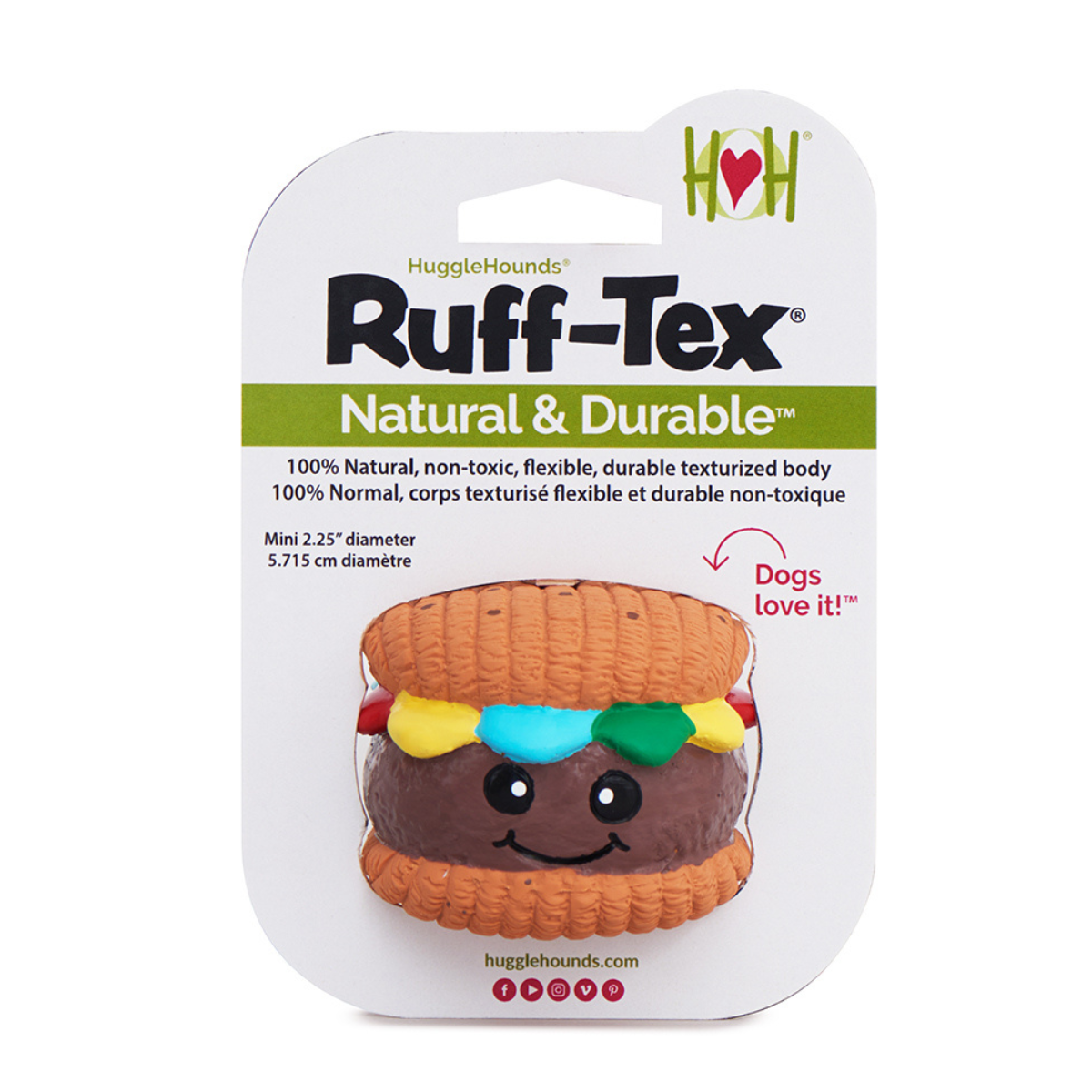 HuggleHounds Ruff-Tex dog toy packaging on a white background