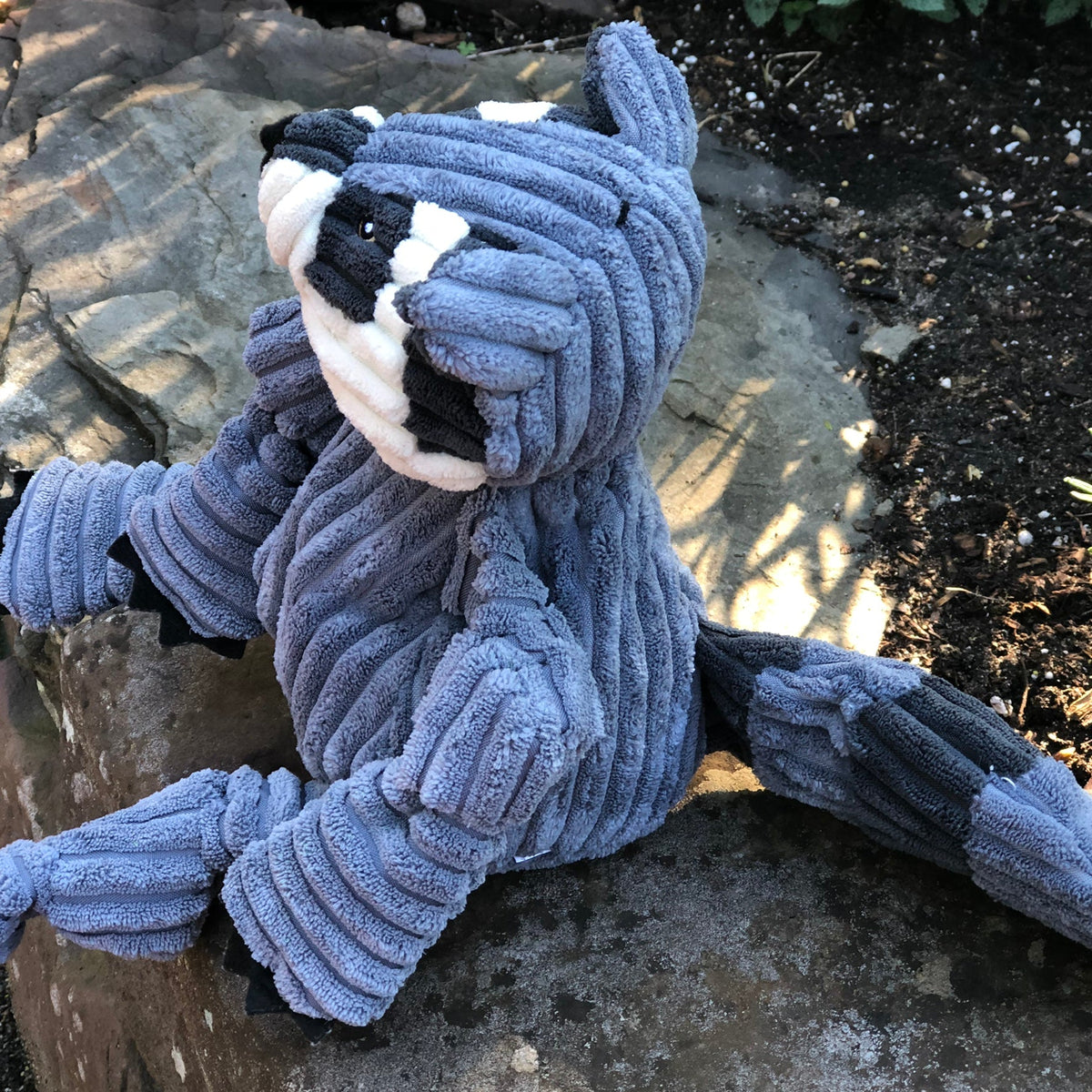 Reggie Raccoon Knottie® Plush Dog Toy – 5-Squeaker Tug & Chew Toy HuggleHounds