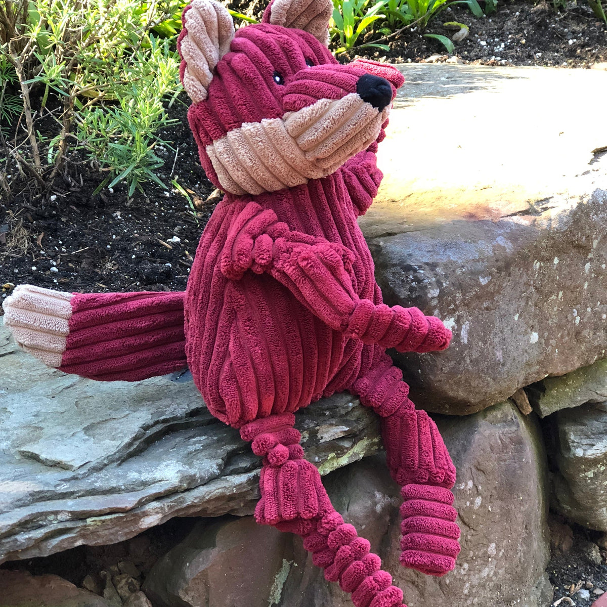 Sly Fox Knottie® Plush Dog Toy – 5-Squeaker Tug & Chew Toy HuggleHounds