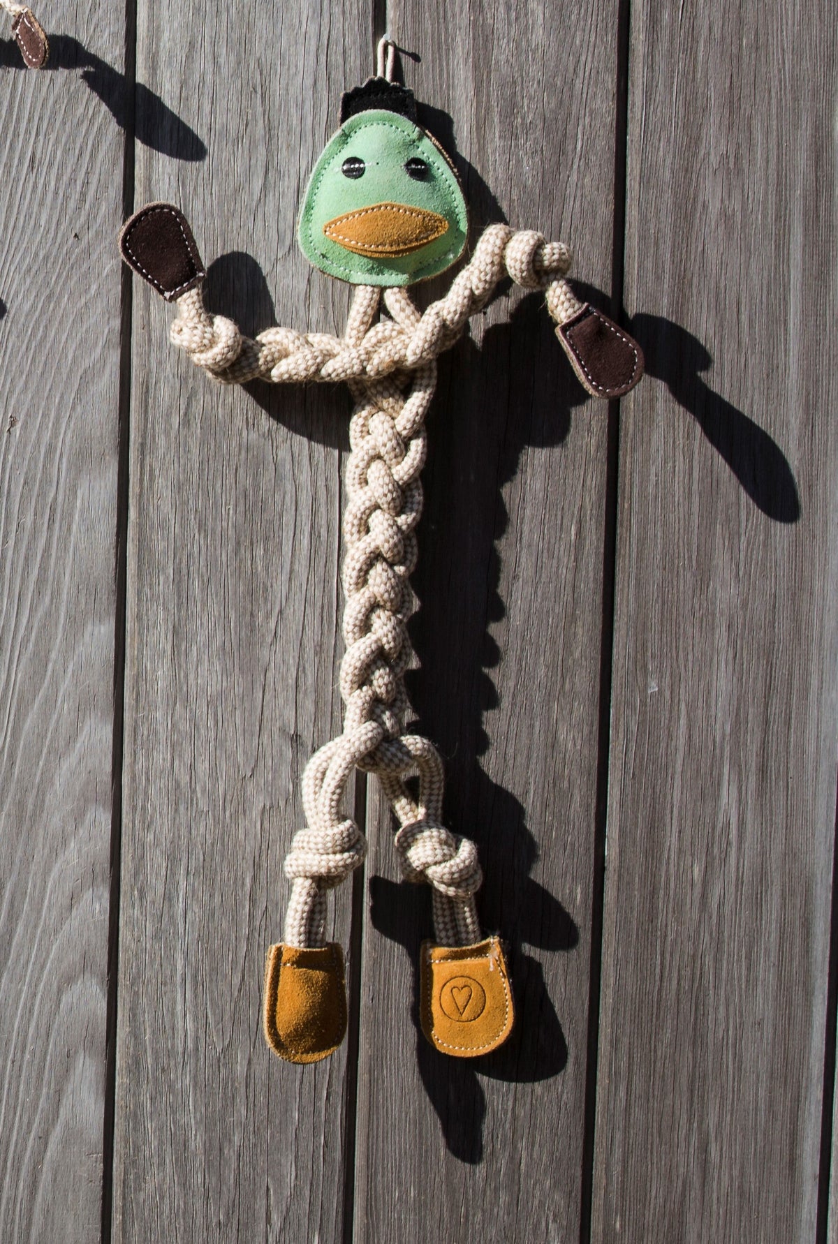 Dilly Duck Natural Rope Knottie® Dog Toy – Large, 9mm Cotton & Hemp Rope HuggleHounds