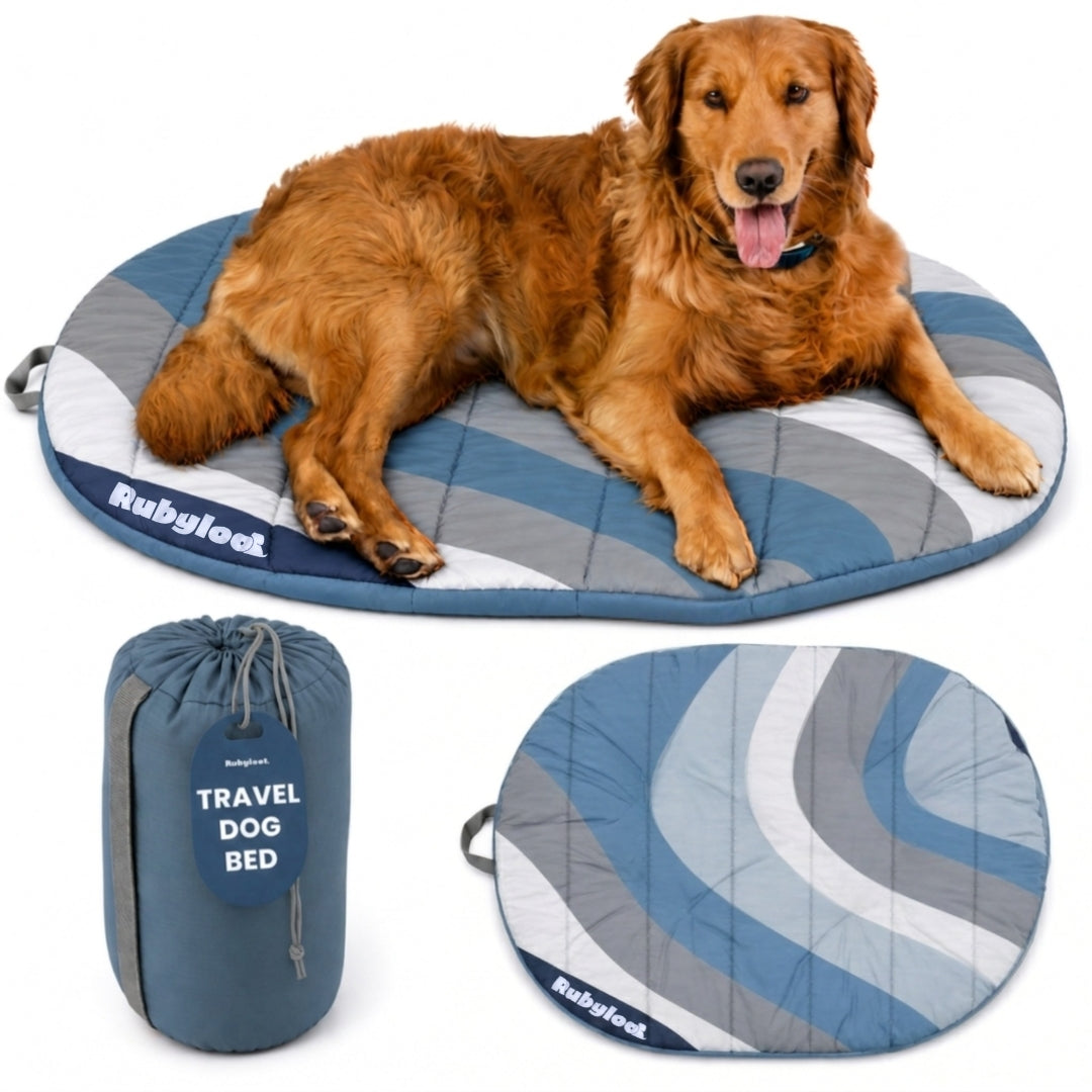 Travel Dog Bed - Foldable & Packable for Travel, Road Trip, Camping Rubyloo