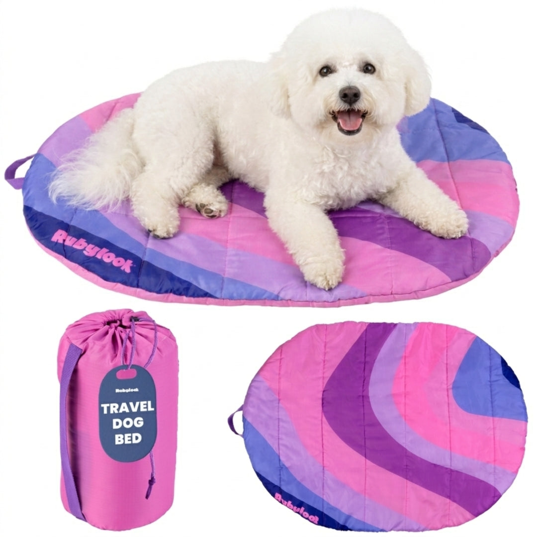 Travel Dog Bed - Foldable & Packable for Travel, Road Trip, Camping Rubyloo