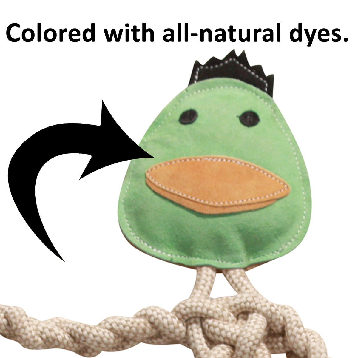 Dilly Duck Natural Rope Knottie® Dog Toy – Large, 9mm Cotton & Hemp Rope HuggleHounds