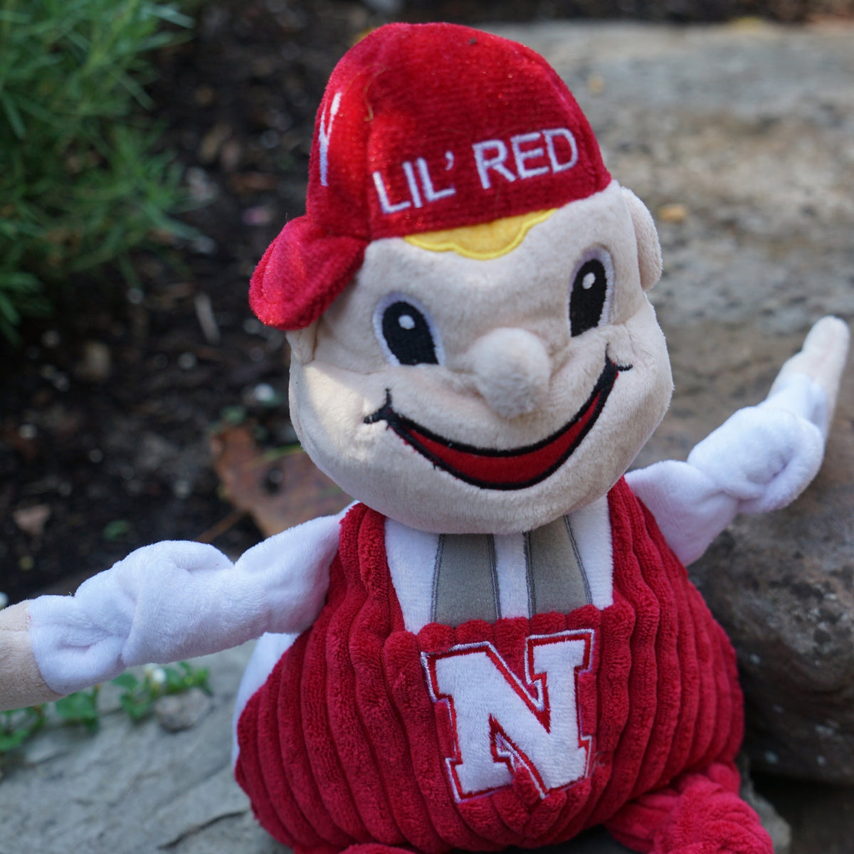 Nebraska Cornhuskers Lil Red Knottie® Plush Dog Toy – Officially Licensed NCAA, 5 Squeakers HuggleHounds