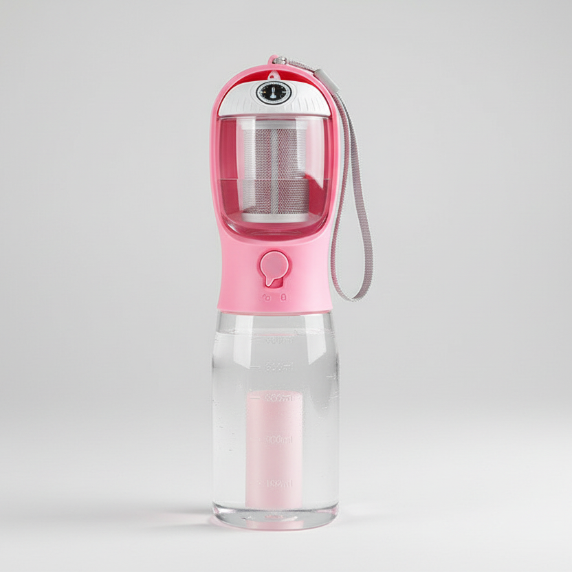 3-in-1 Pet Water Bottle | Temperature Indicator, Portable Dog Water Bottle | 300ml & 600ml Midfox