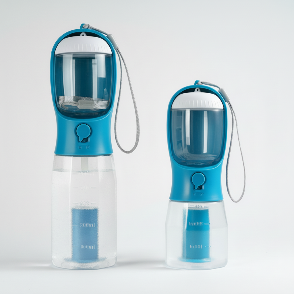 3-in-1 Pet Water Bottle | Temperature Indicator, Portable Dog Water Bottle | 300ml & 600ml Midfox