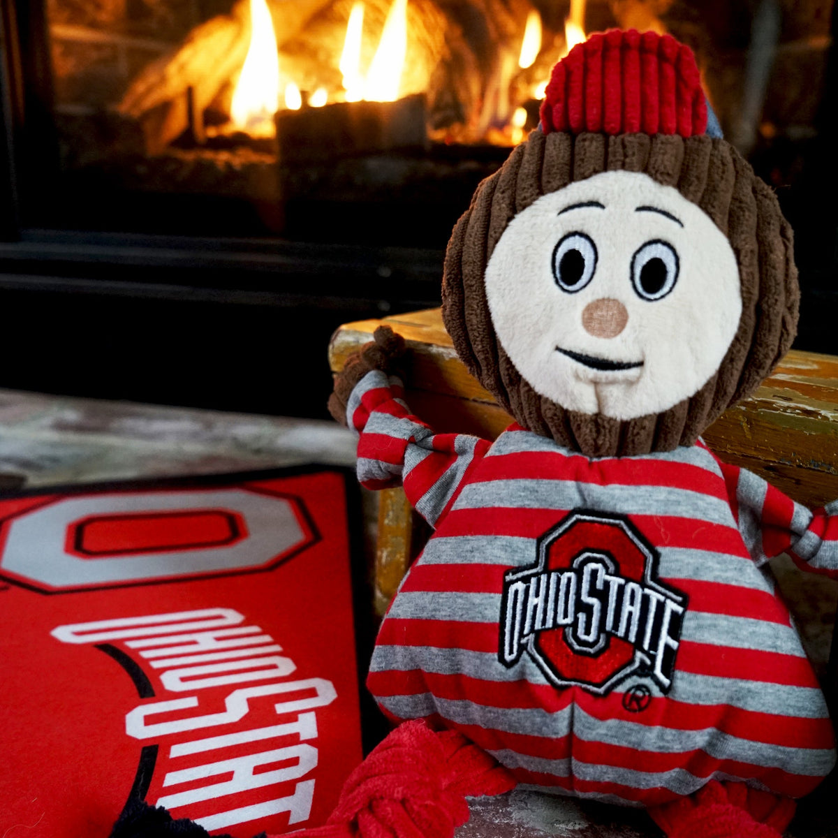 Ohio State Buckeyes Brutus Knottie® Plush Dog Toy – Officially Licensed NCAA HuggleHounds