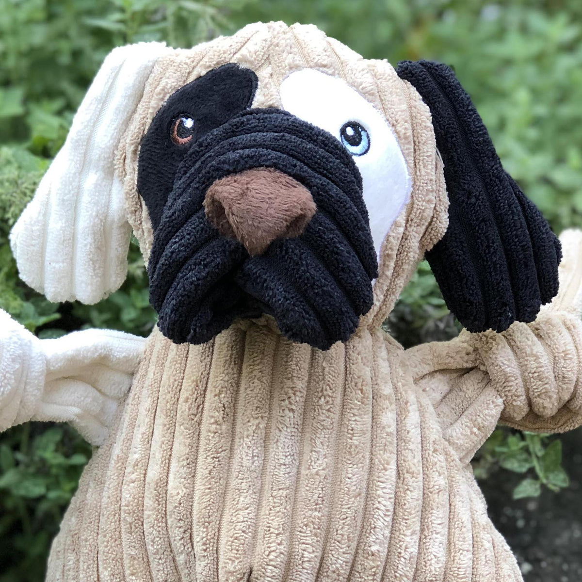 Patches HuggleMutt™ Knottie® Plush Dog Toy – Large, 5-Squeaker Tug Toy HuggleHounds