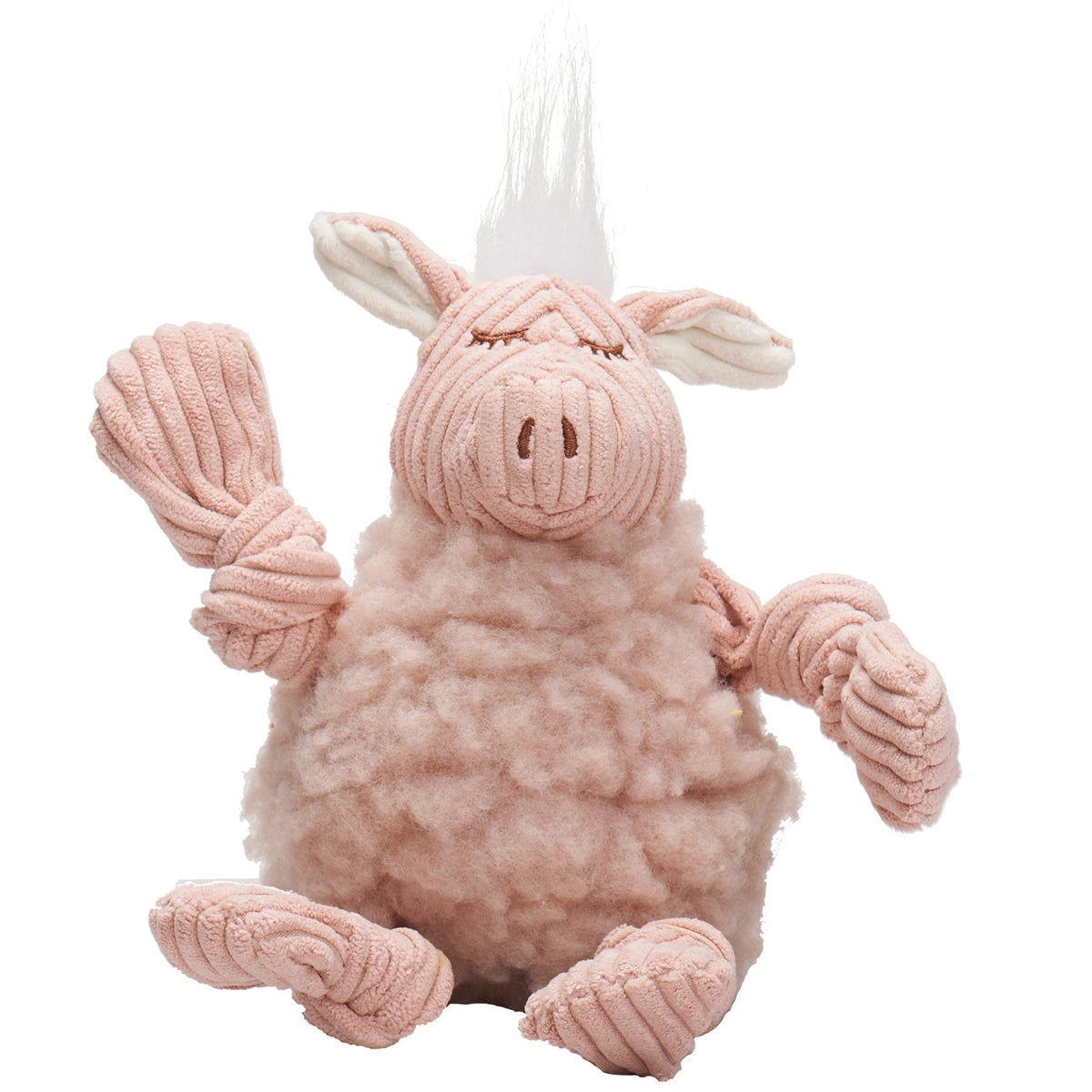 Penelope Pig HuggleFleece® FlufferKnottie™ Plush Dog Toy – 5 Squeakers, Machine Washable HuggleHounds