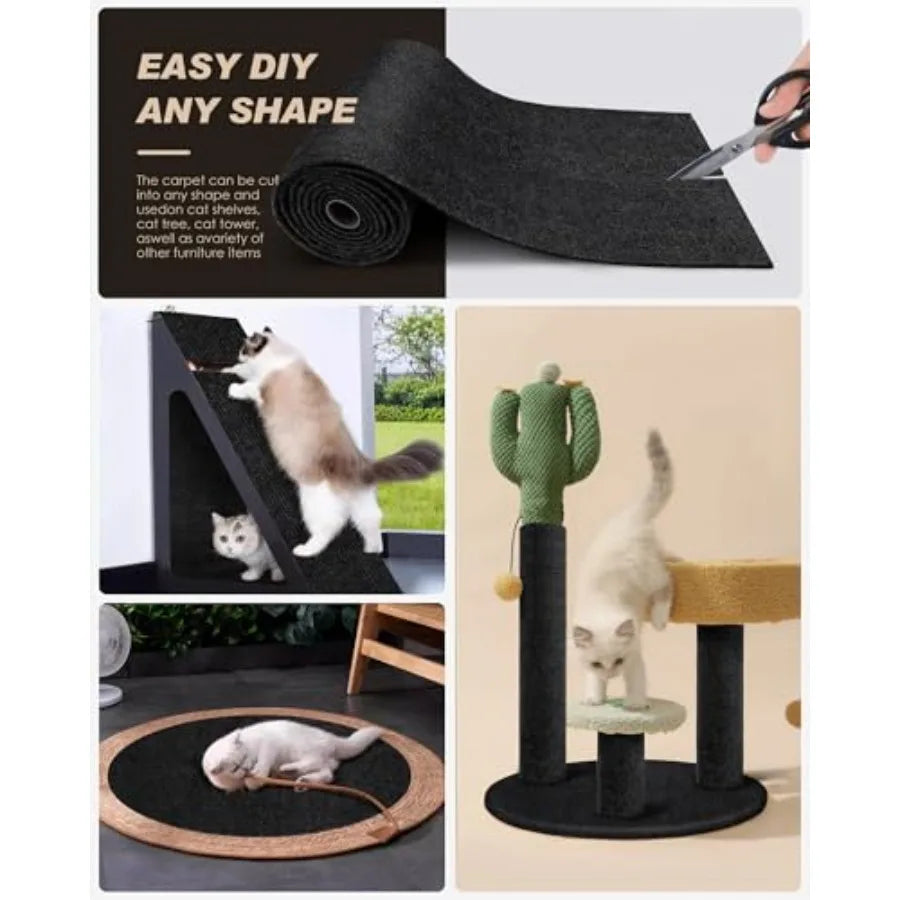 Mat Trimmable Self-Adhesive Carpet for DIY Cat Climbing and Scratching