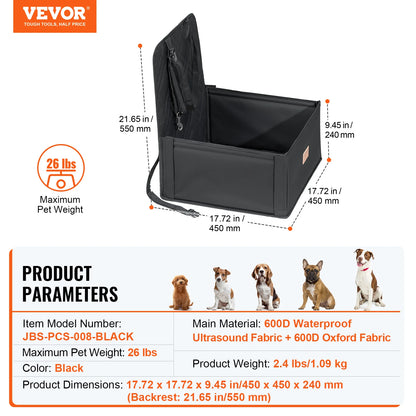 Dog Car Seat Waterproof Booster Seat