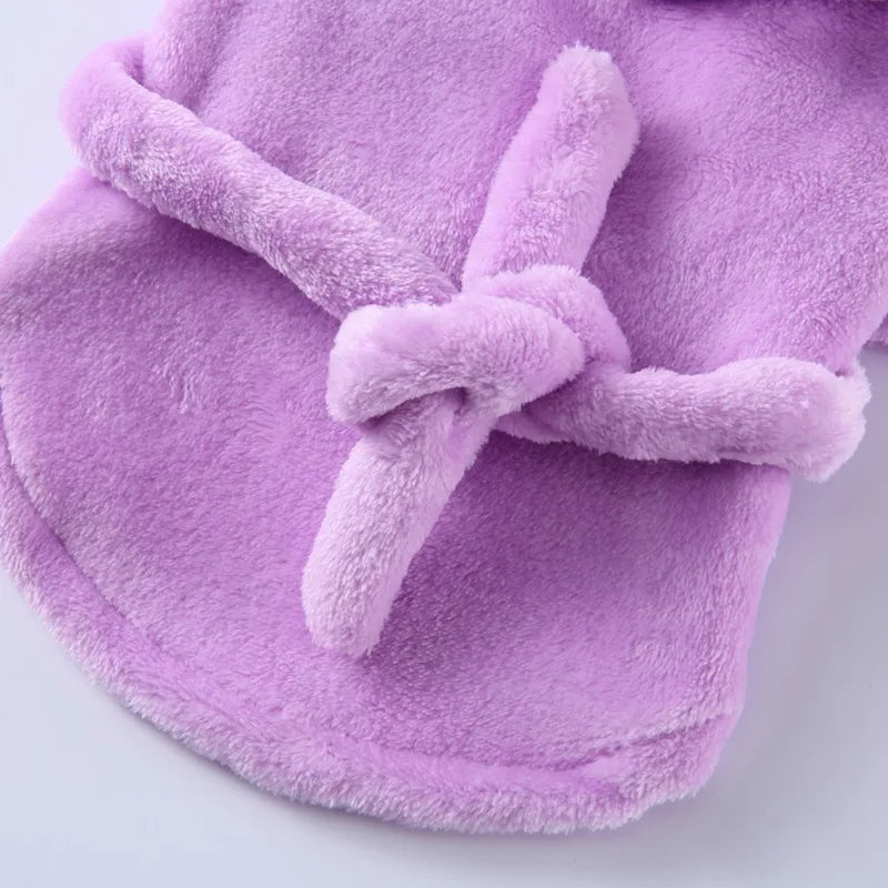 Pet Dog Bathrobe with Hood, Drying Towel