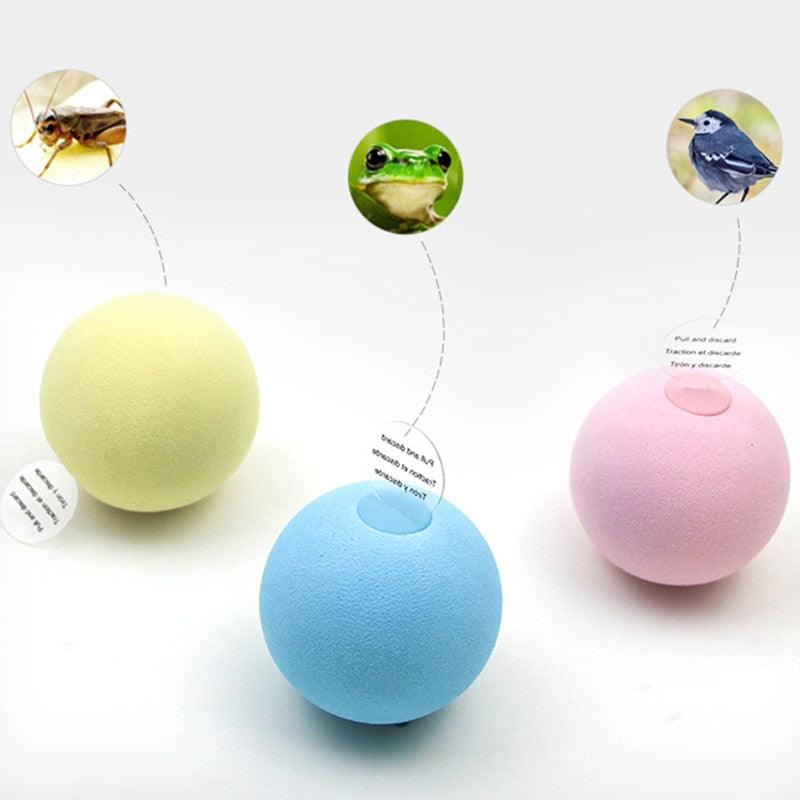 HAMNIFY Interactive Cat Sound Ball | Lifelike Animal Sounds, Catnip-Ready | Pink, Blue & Yellow Stevvex