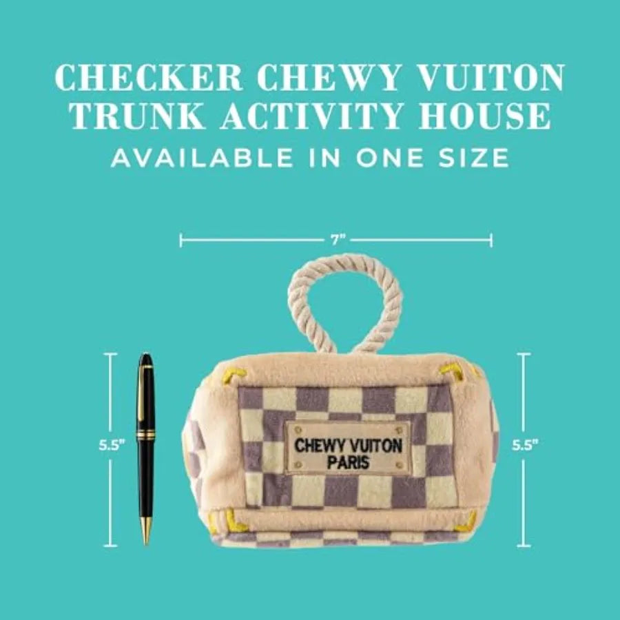 Checker Chewy Trunk Plush Designer Toys with Squeaker