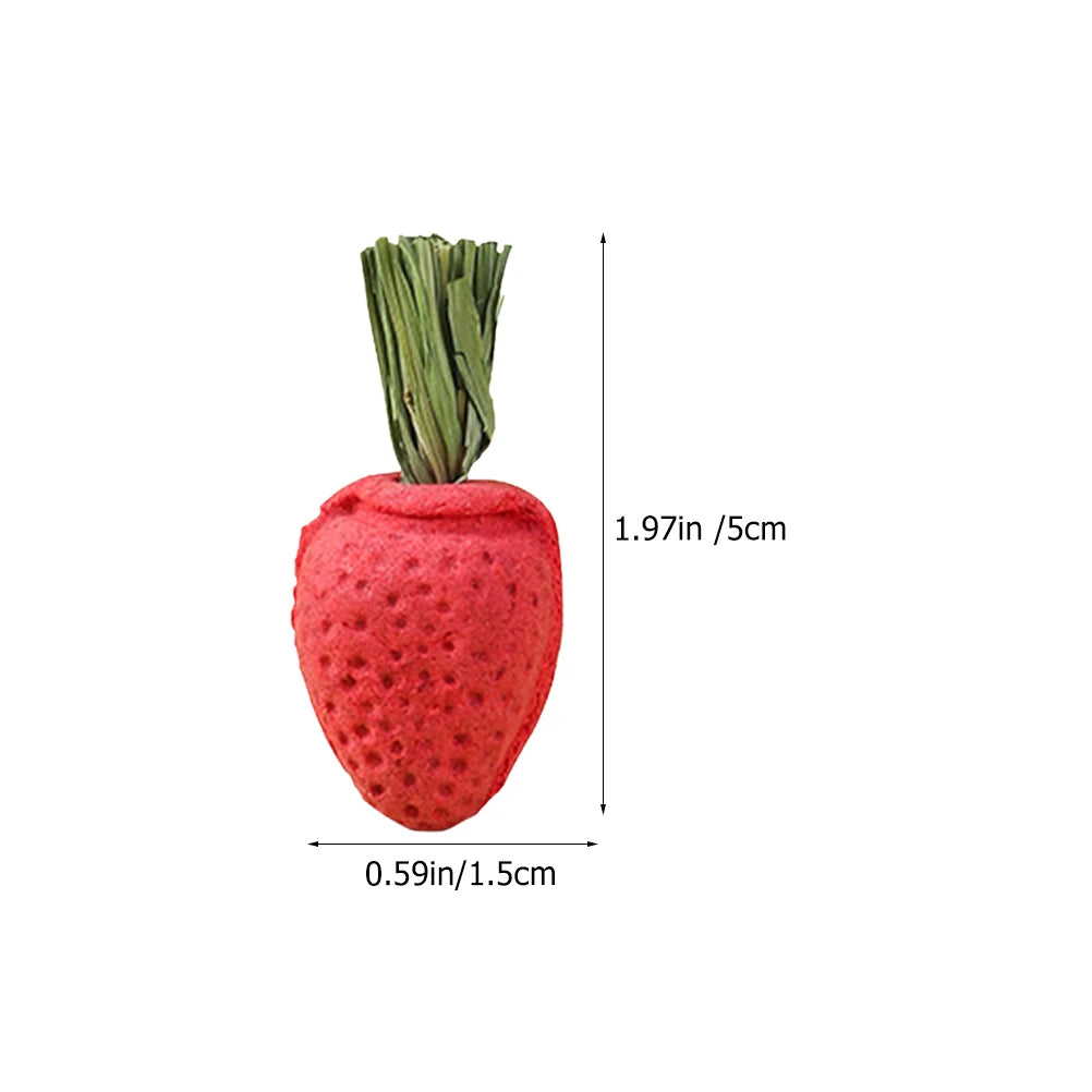 3Pcs Hamster Molar Toy Tooth Molding Strawberry