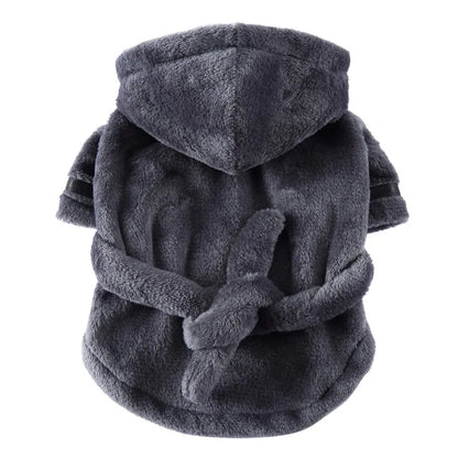 Pet Dog Bathrobe with Hood, Drying Towel