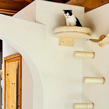 Wall Mounted Solid Wooden Furniture For Climbing