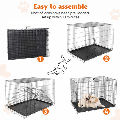 48 Inch Double Door Folding Metal Wire Cage