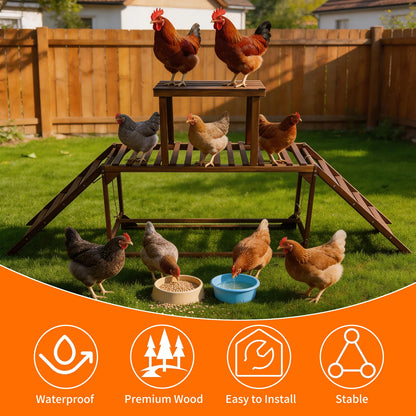 Solid Wood Chicken Perch Coop