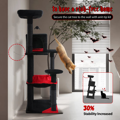 Gothic Cat Tree Tower with Super Large Hammock