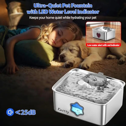 Large Water Fountain 15L 4Gal with Visual Window Dual Color LED