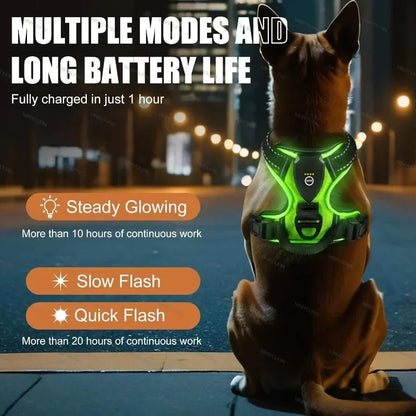 Led Dog Harness  Adjustable Rechargeable