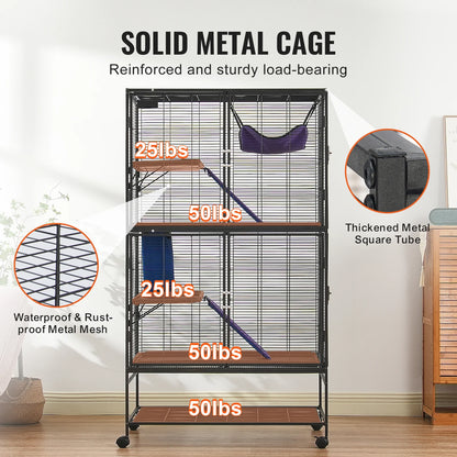64.6" Rolling Metal  Cage Large 4-Tier