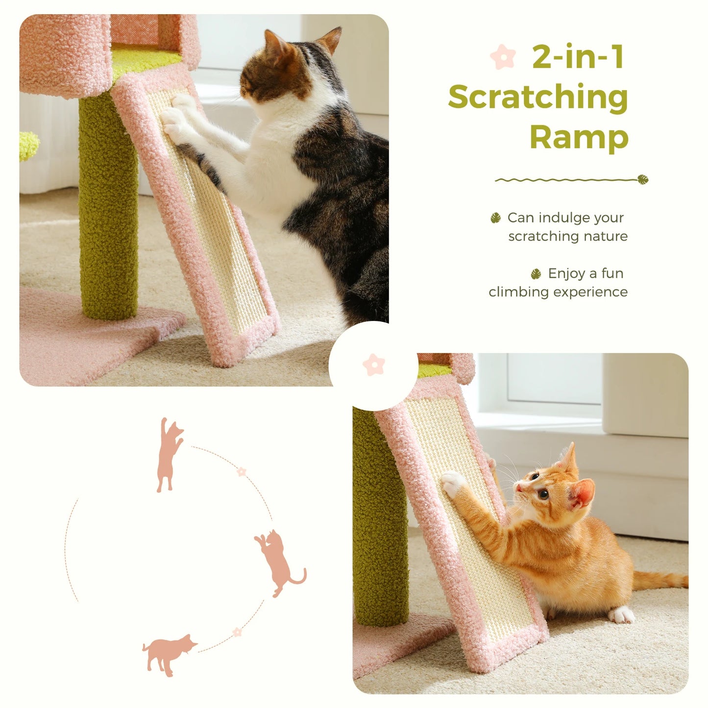 Flower Cat Tree Multi-Level Tower with Sisal