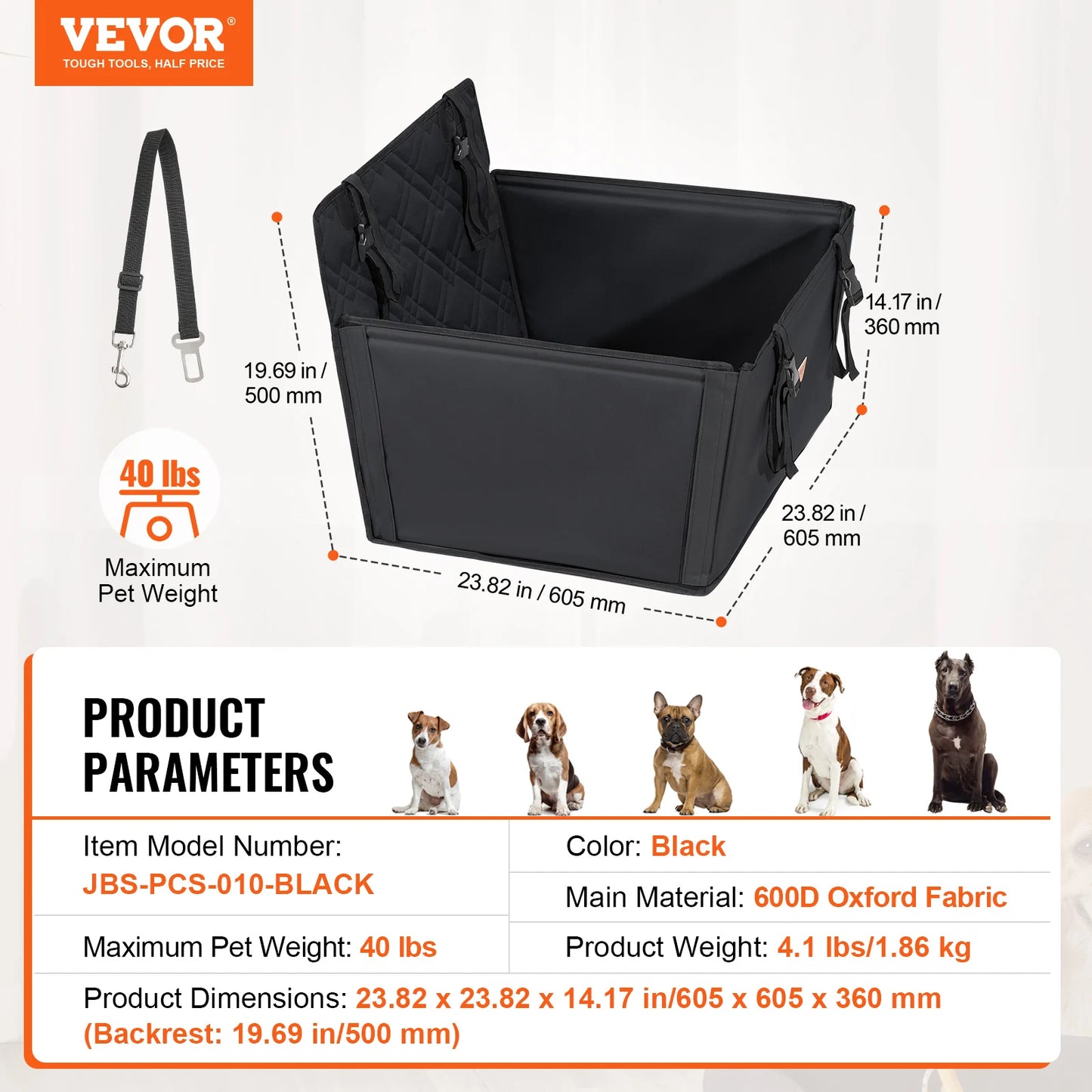 Dog Car Seat Waterproof Booster Seat