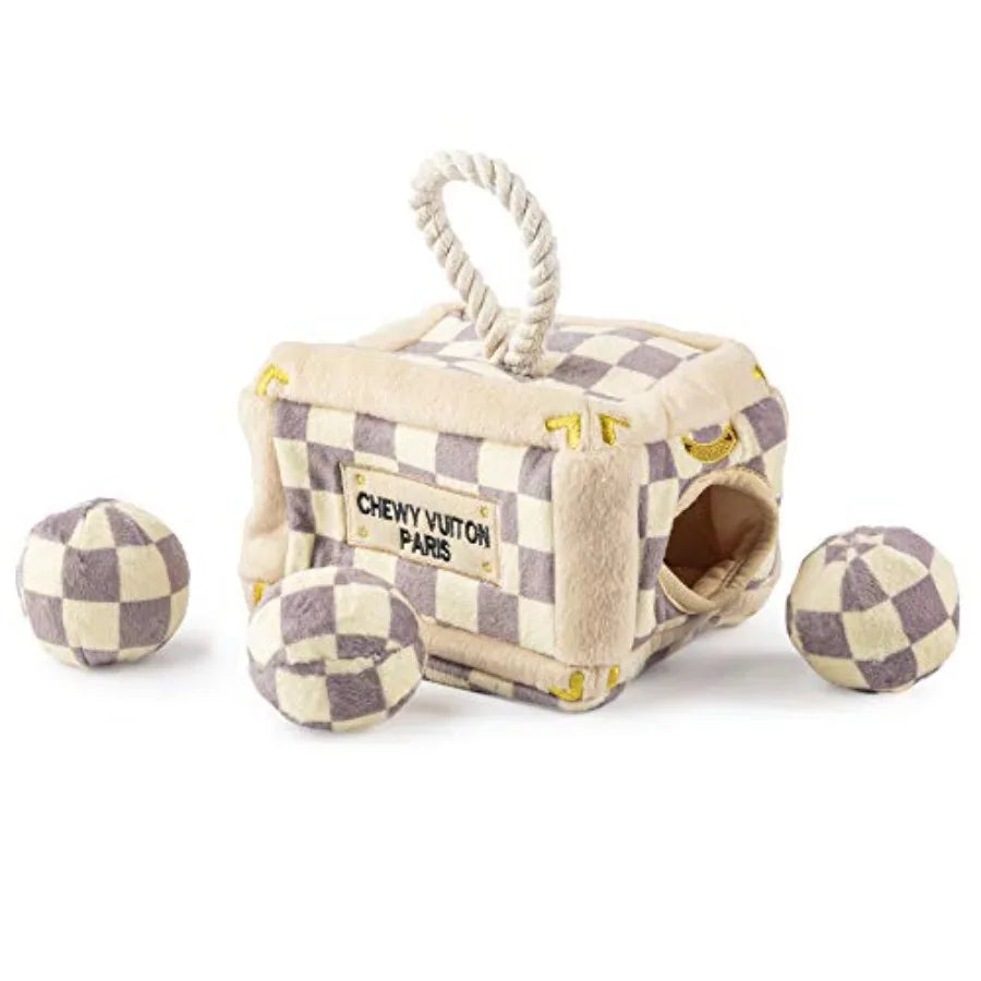 Checker Chewy Trunk Plush Designer Toys with Squeaker