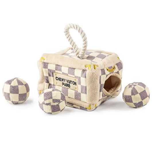 Checker Chewy Trunk Plush Designer Toys with Squeaker