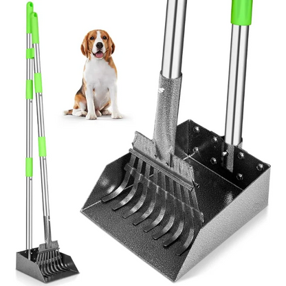 Dog Pooper Scooper Long Handle Stainless Metal