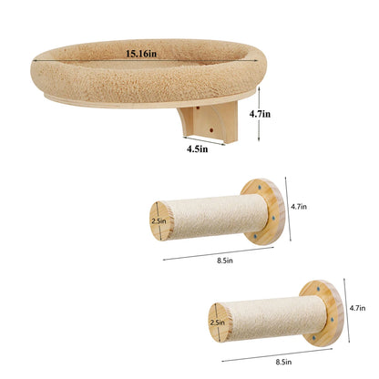 Wall Mounted Solid Wooden Furniture For Climbing