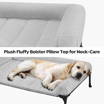 Elevated Orthopedic  Bed with Fluffy Bolster