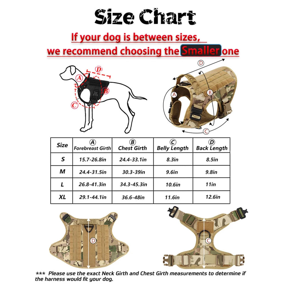 Tactical Dog Harness Leash Set Training Walking Hunting