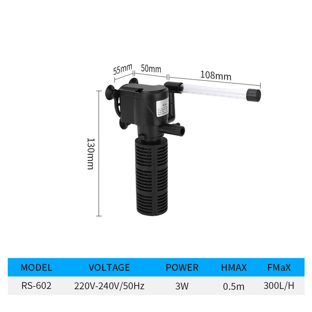 3 in 1 Silent Aeration Water Purifier Internal Pump