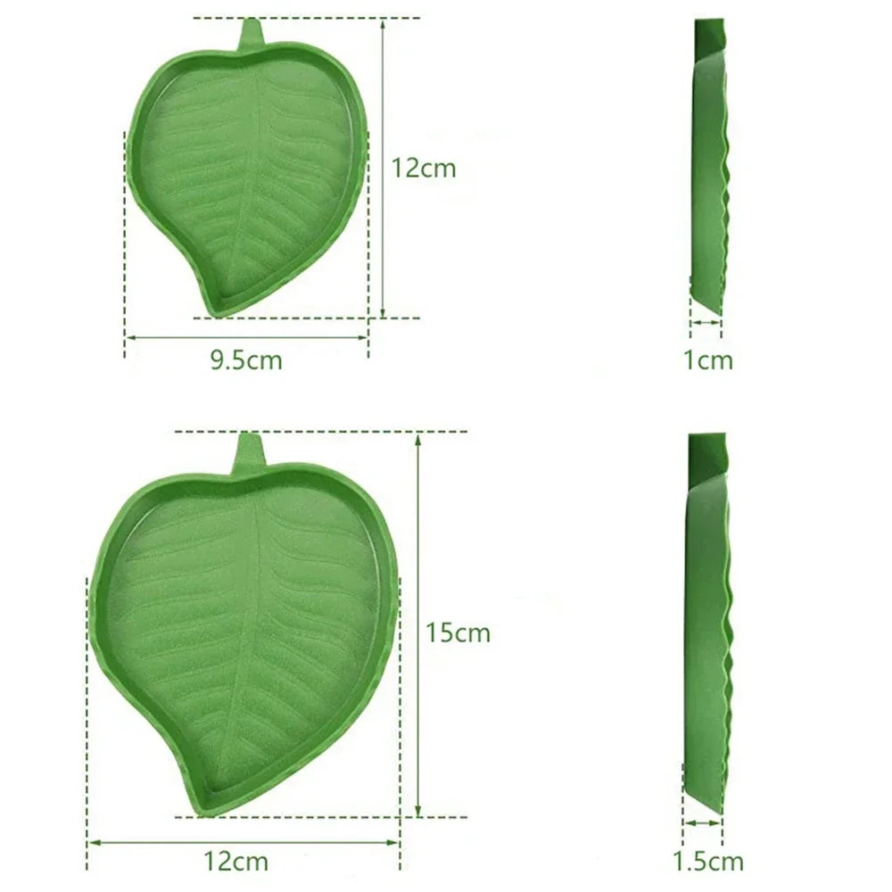 Leaf Shape Reptile Feeder Food Water Bowl For Small Pets