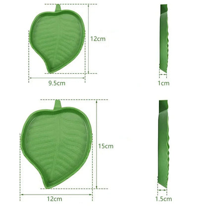 Leaf Shape Reptile Feeder Food Water Bowl For Small Pets