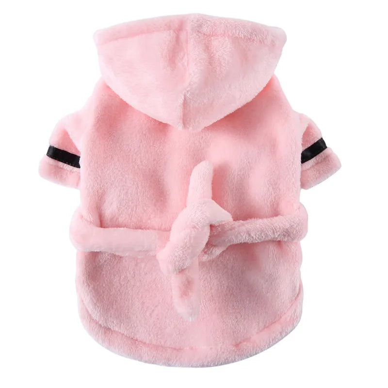 Pet Dog Bathrobe with Hood, Drying Towel