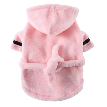 Pet Dog Bathrobe with Hood, Drying Towel