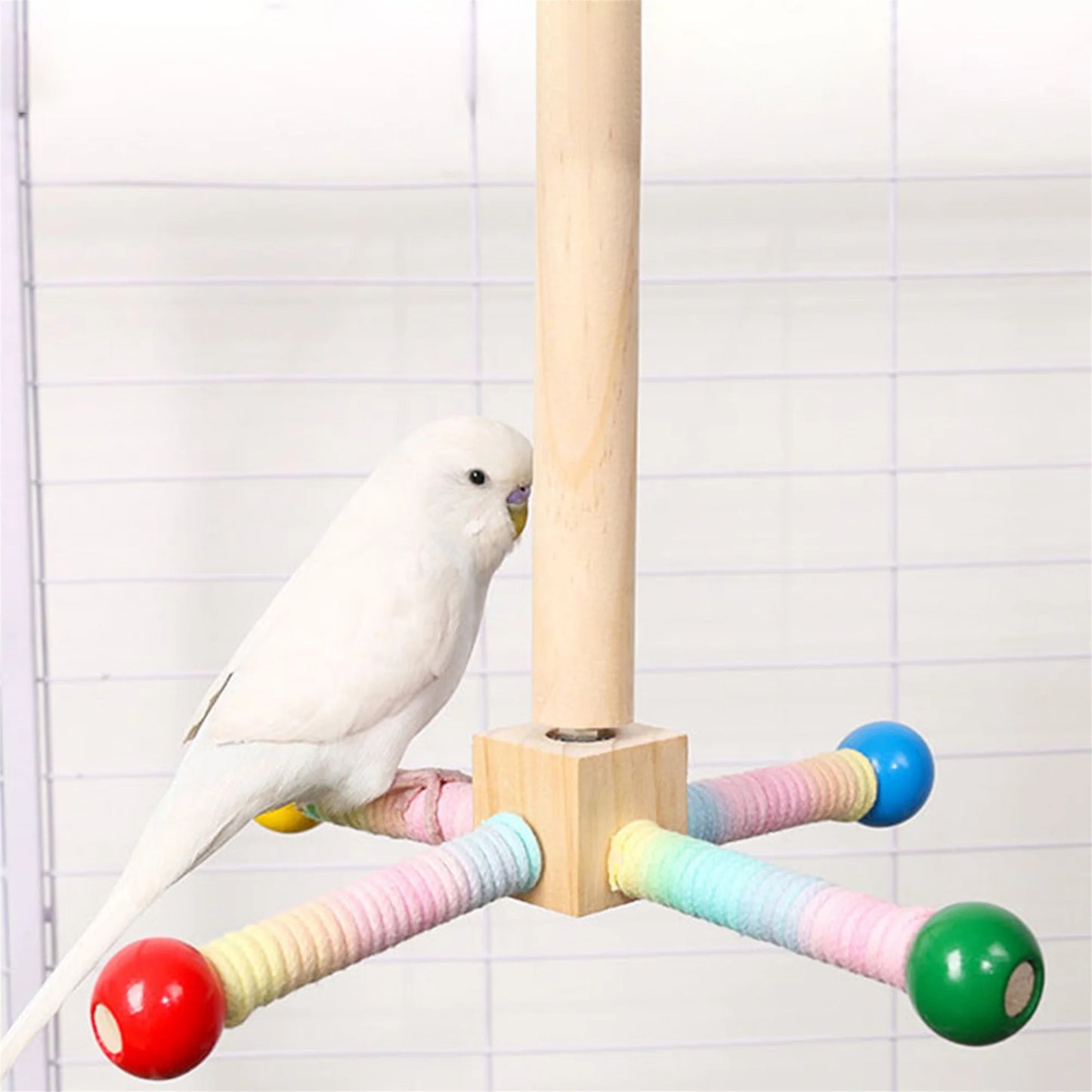 Wooden Climbing Ladder Swing with Bells