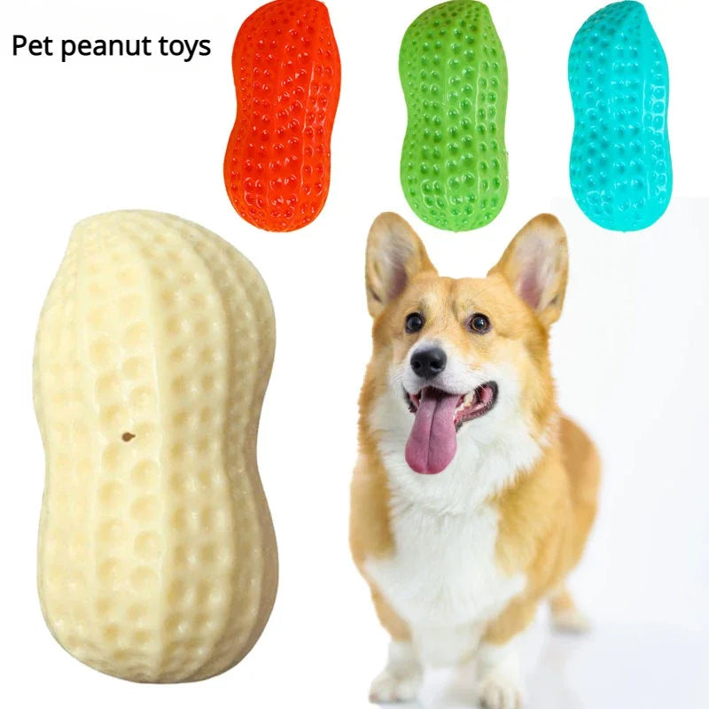 Chewing Toy Peanut Squeaking Anti Bite Rubber