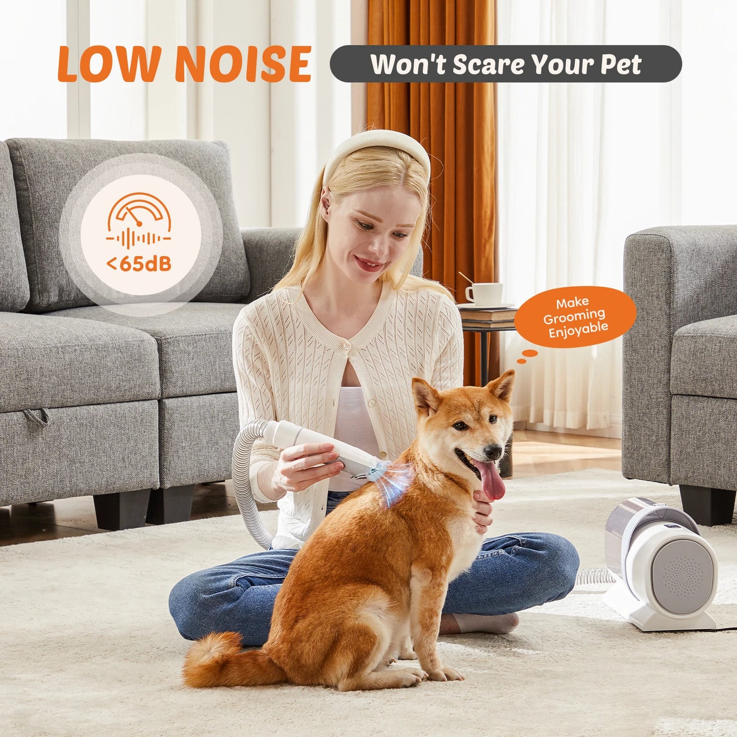 2.5L Professional Pet Grooming Vacuum Kit 3 Modes