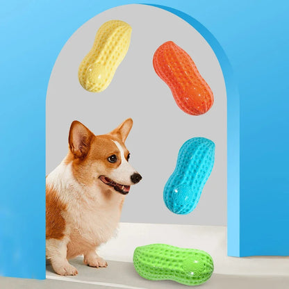 Chewing Toy Peanut Squeaking Anti Bite Rubber