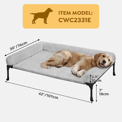 Elevated Orthopedic  Bed with Fluffy Bolster