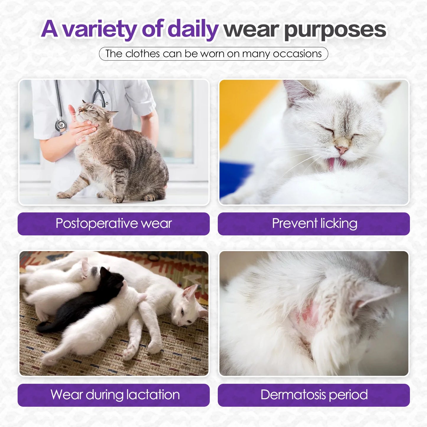 Cat Recovery Suit Onesie for Cats