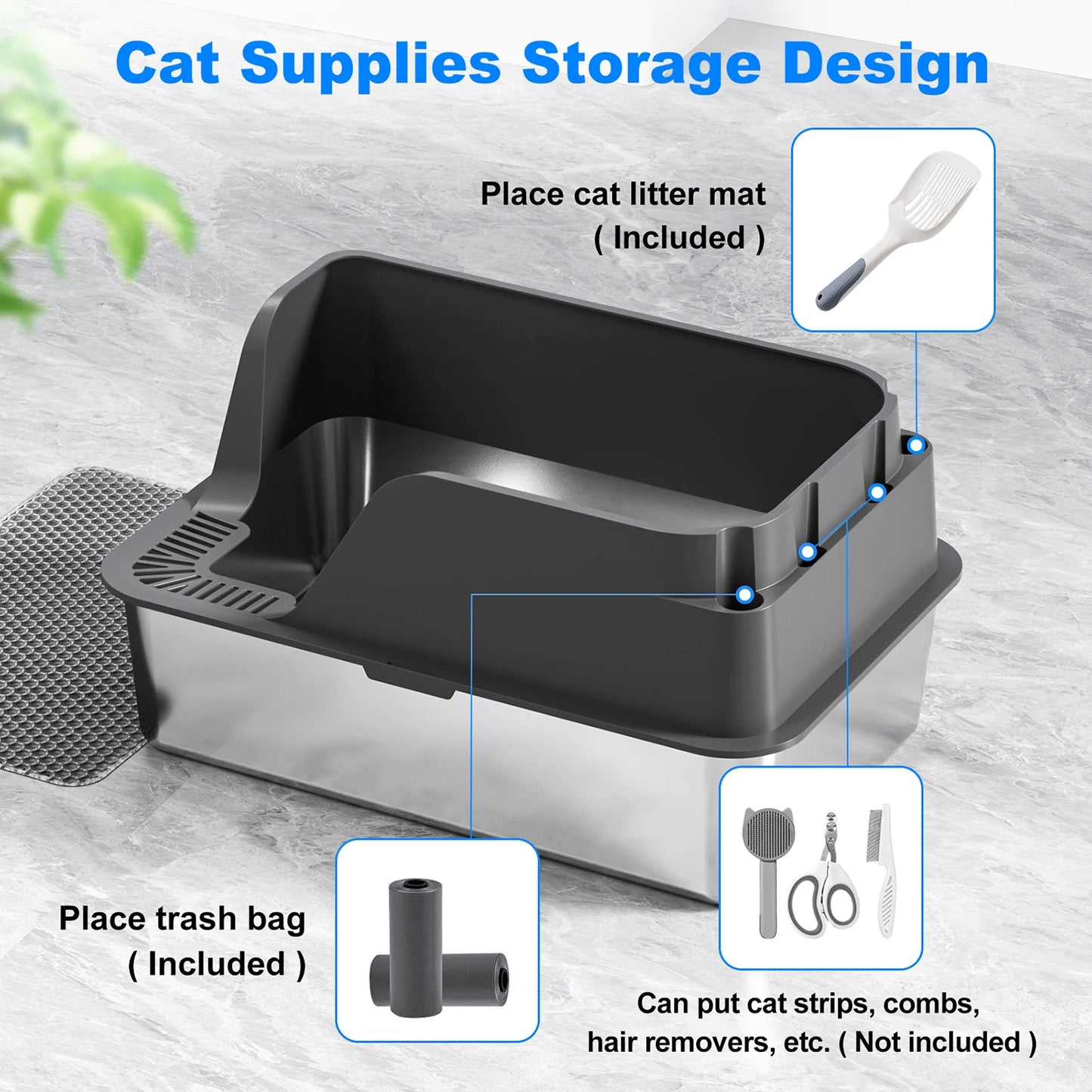 Stainless Steel Cat Litter Box