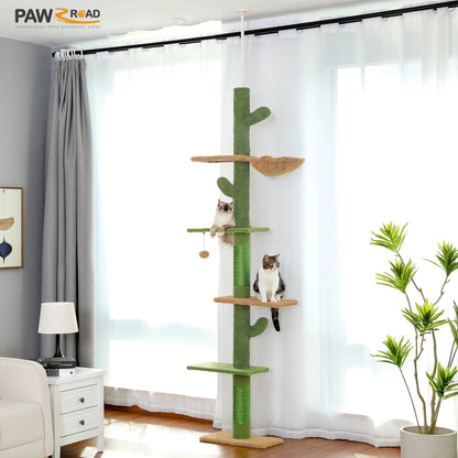Cat Tree 5-Tier Floor to Ceiling Cactus